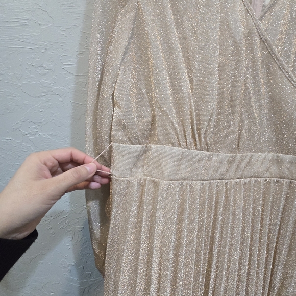 Shein Rose Gold 1XL Nwot Stunning Dress - Picture 5 of 8